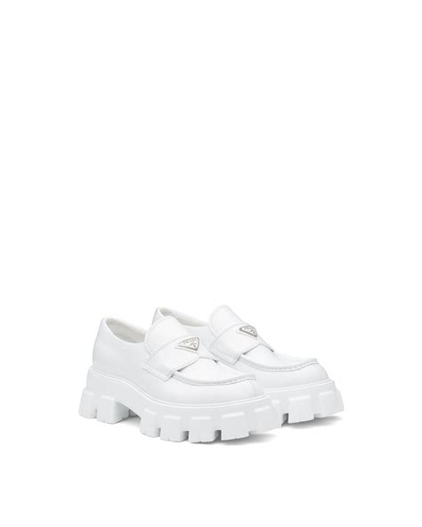 prada monolith loafers white|prada buckle loafer.